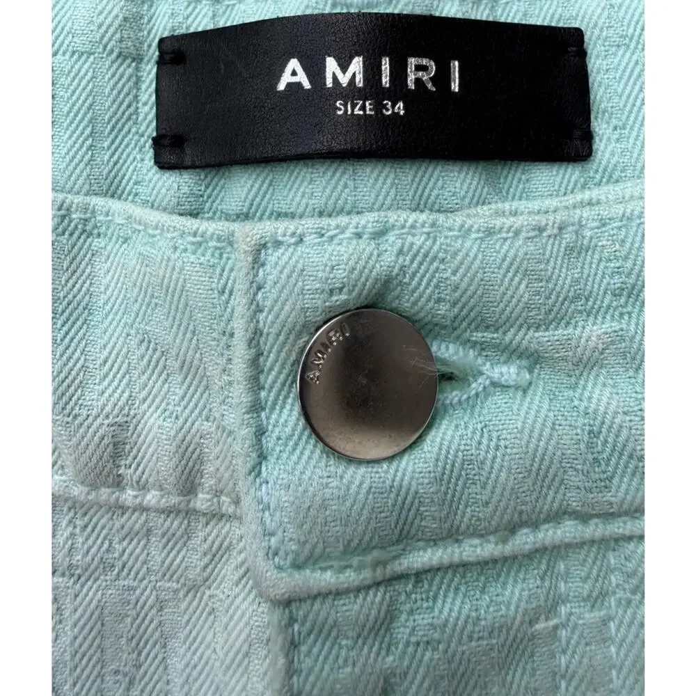 Size 34 - Amiri Jacquard Carpenter Aqua Blue Jeans
